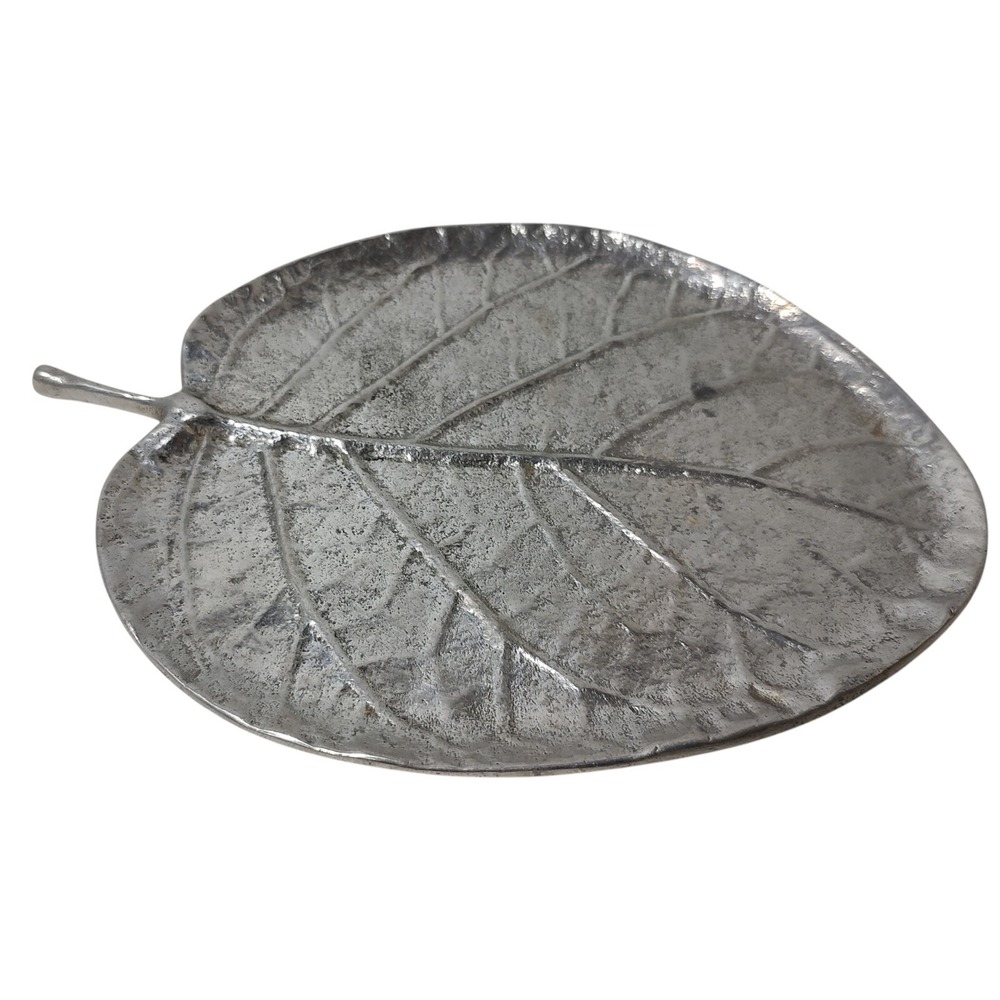 Michael Aram Botanical Tray Leaf Trinket Polished Aluminum 7.75 in x 5.5 in SEE